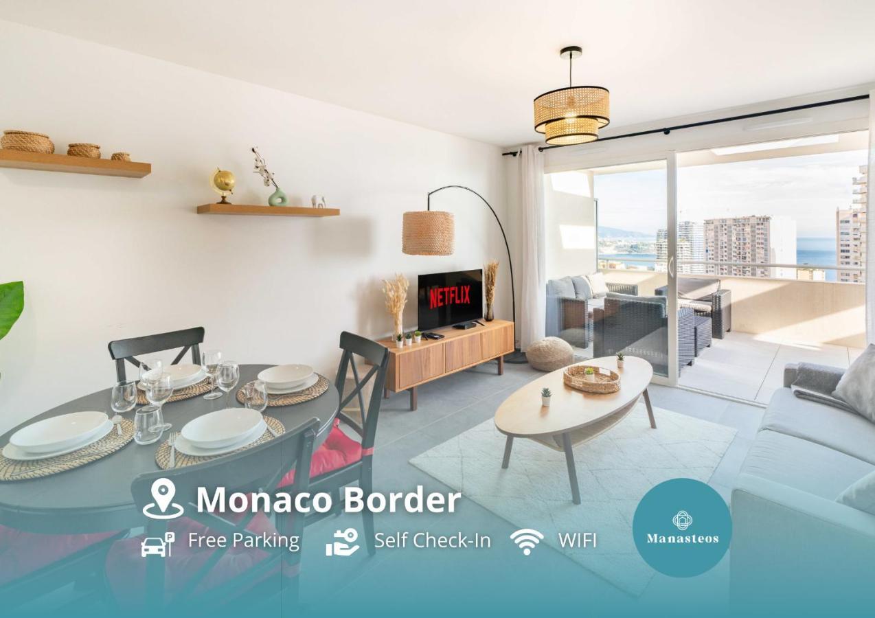 5Mn Monaco - Terrasse Vue Mer - Parking - Be Beausoleil Kültér fotó